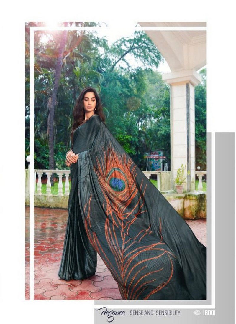 MINTORSI MOR PANKH Latest Fancy Designer Heavy Casual Wear Satin Silk With Exclusive Hand Print And Stone Diamond Work Saree Collection